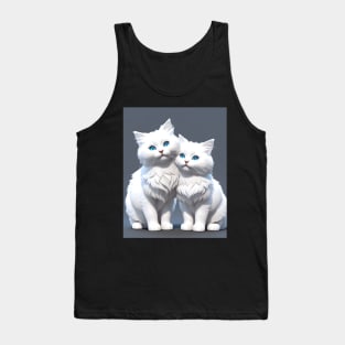 White Cats - Modern Digital Art Tank Top